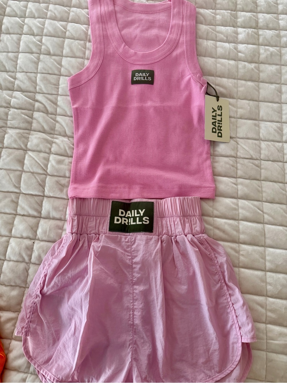 Daily Drills Pink Tank Top & Bounce shorts set